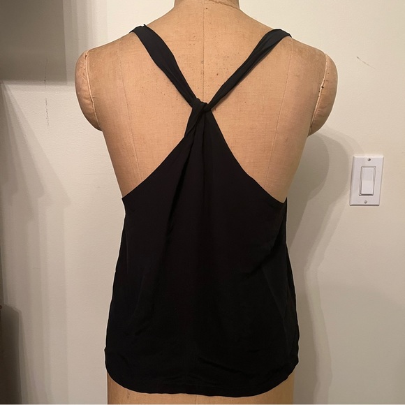 Black Silk Slinky Racerback Tank Top - Picture 2 of 6